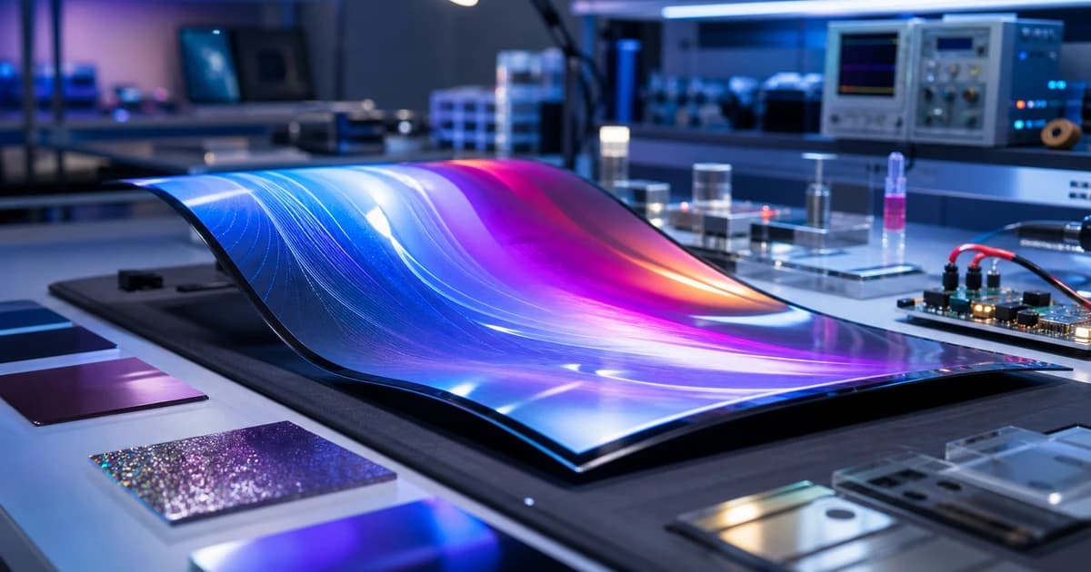 OLED 디스플레이 연구 장면을 보여주는 AI 생성 커버 이미지