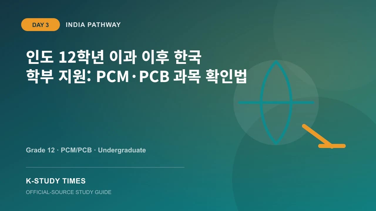 インドClass XII理系から韓国学部へ:PCM・PCB科目の確認方法