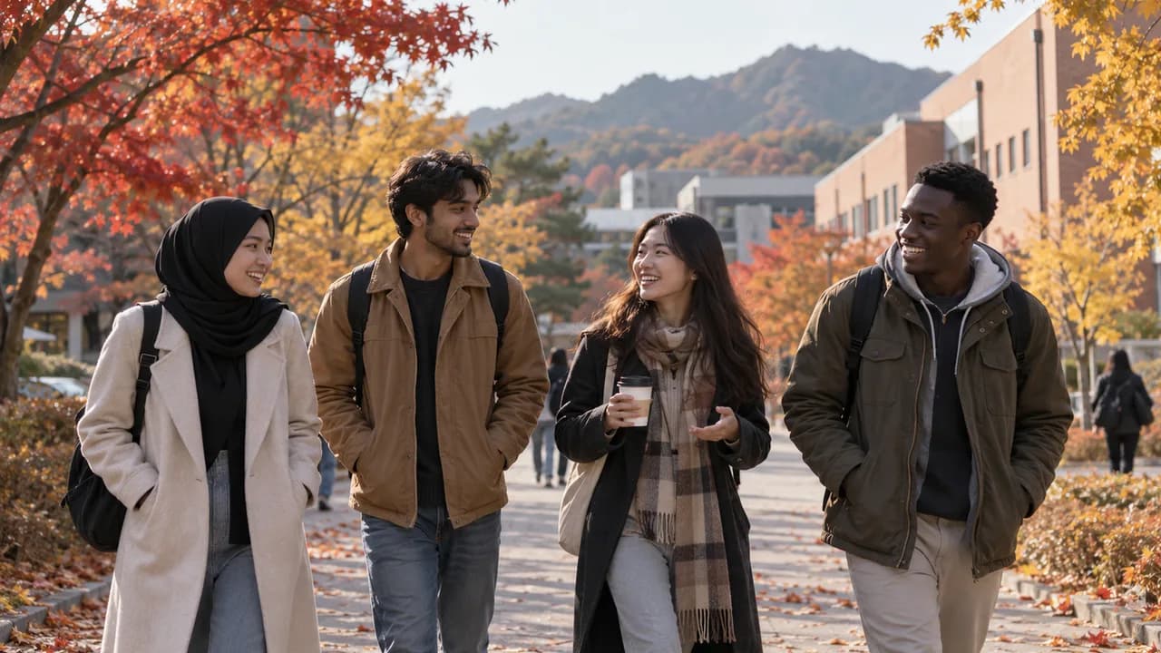 Korea's international students up 17.6% in a year to 274,000, half of foreign resident growth; 50.8% now outside Seoul metropolitan area, topping it; Chungbuk, Gyeongbuk, Gyeongnam grow fast